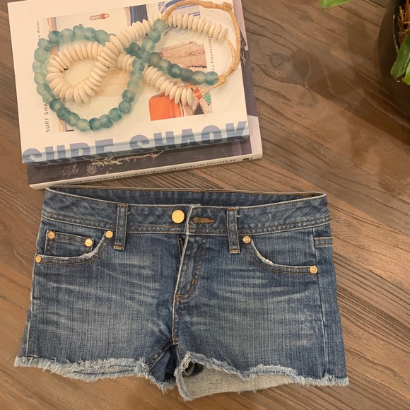 Tory Burch size 24 blue jean shorts - Picture 2 of 10
